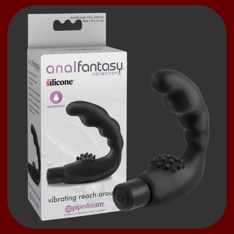 Černý vibrační stimulátor prostaty z prémiového silikonu – 9 cm, ergonomicky tvarovaný s 7 vibračními režimy pro mužskou rozkoš.