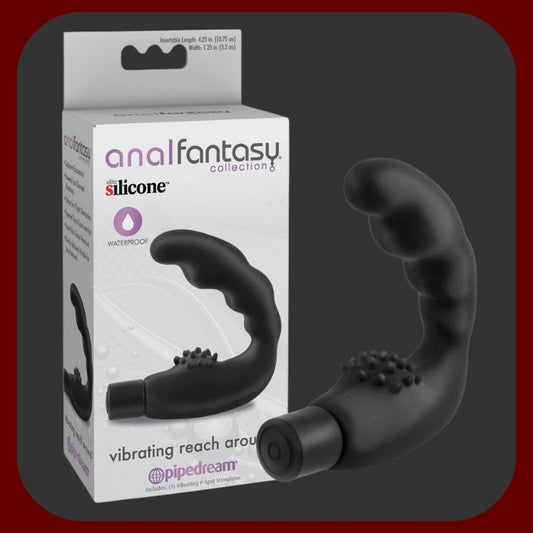 Černý vibrační stimulátor prostaty z prémiového silikonu – 9 cm, ergonomicky tvarovaný s 7 vibračními režimy pro mužskou rozkoš.