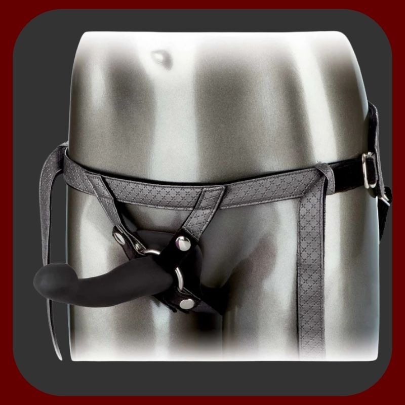 Vibrační Strap-On DualPlay – silikonový šedý postroj s 7 vibračními režimy, nastavitelným páskem a výměnnými kroužky – EROSIANA.