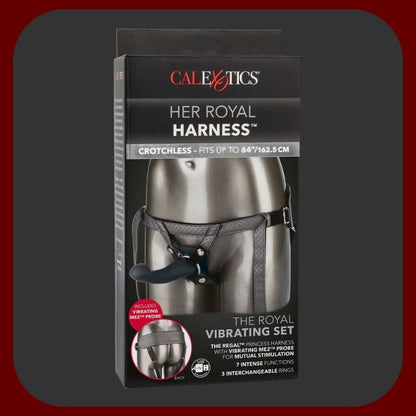 Vibrační Strap-On DualPlay – silikonový šedý postroj s 7 vibračními režimy, nastavitelným páskem a výměnnými kroužky – EROSIANA.