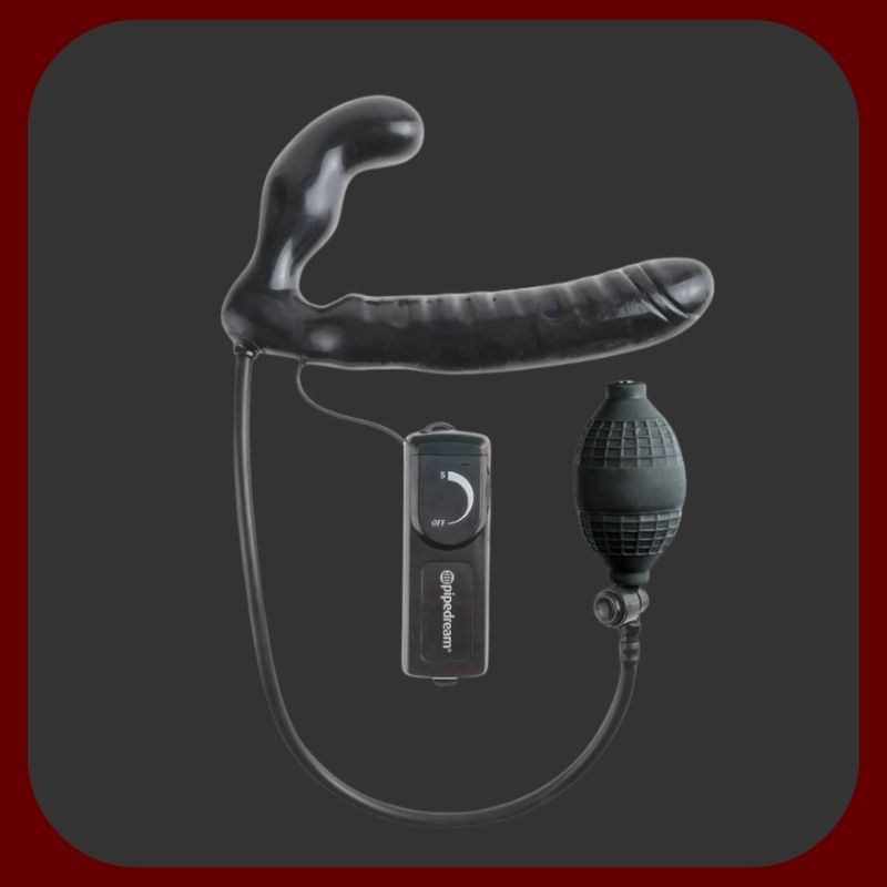 Tělový strapless strap-on s nafukovacím vnitřním dildem a vibracemi bez nutnosti postroje pro párové potěšení – EROSIANA