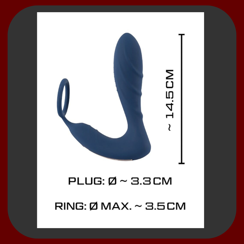 Vibrační anální kolík s falickým prstencem na penis, vyrobený z vysoce kvalitního lékařského silikonu, s dálkovým ovládáním a 10 vibračními režimy.