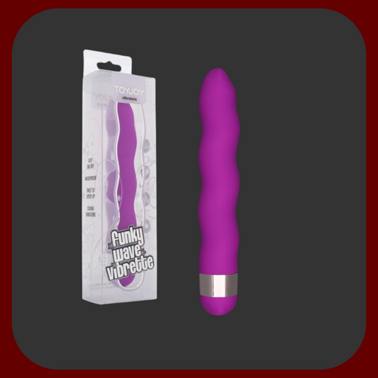 Ultra stimulační vibrátor Funky od ToyJoy v fialové barvě s nastavitelnými vibracemi a hladkým povrchem pro dokonalou stimulaci.
