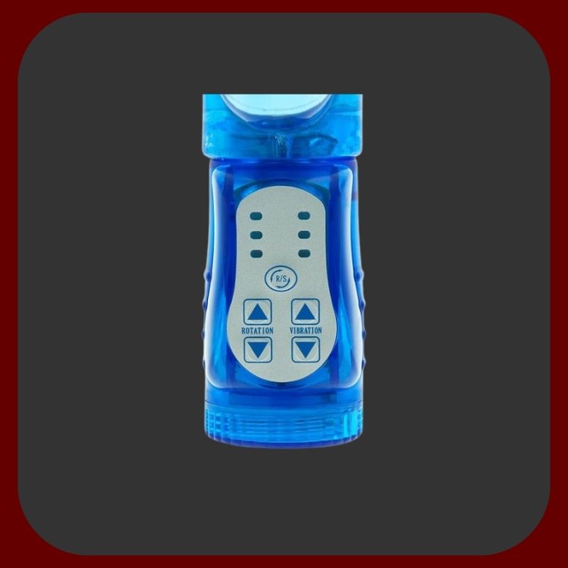 Modrý králičí vibrátor Twin Turbo Dolphin s delfínkem pro klitoriální stimulaci, 10 režimy vibrací a rotace, vyrobený z měkkého TPE – EROSIANA.