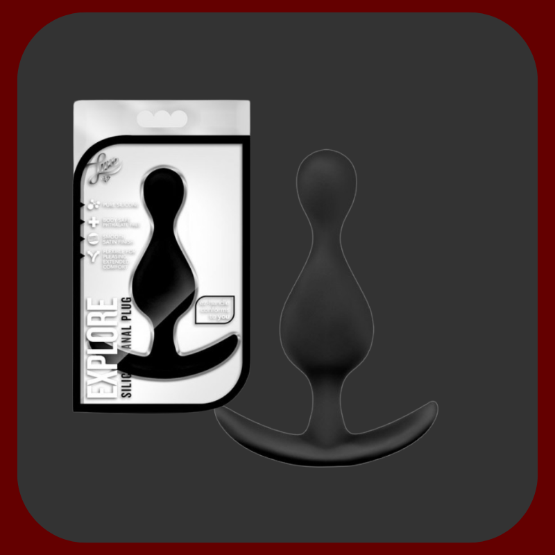 Černý silikonový anální kolík s ergonomickým designem, vhodný pro dlouhodobé nošení.