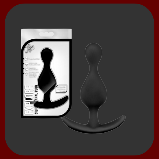 Černý silikonový anální kolík s ergonomickým designem, vhodný pro dlouhodobé nošení.