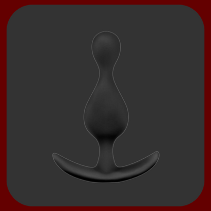 Černý silikonový anální kolík s ergonomickým designem, vhodný pro dlouhodobé nošení.