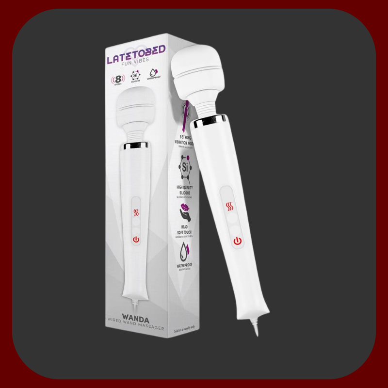 Výkonná masážní hlavice se silikonovým povrchem, 8 vibračních režimů, napájení ze sítě 220 V. 