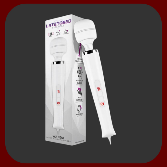 Výkonná masážní hlavice se silikonovým povrchem, 8 vibračních režimů, napájení ze sítě 220 V. 