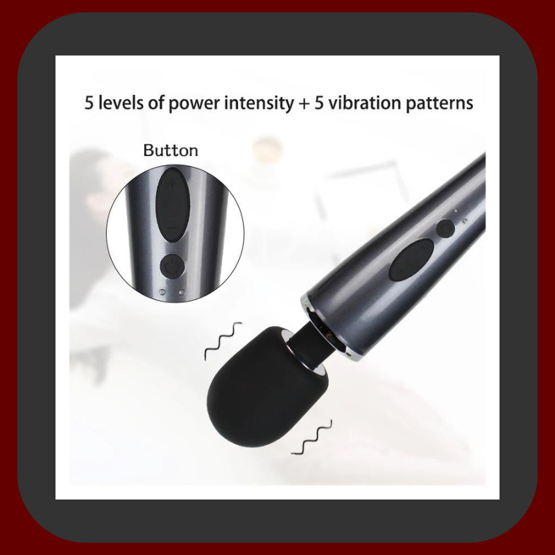 Výkonný masážní vibrátor z lékařského silikonu 30,6 × 5,5 cm s 10 vibračními režimy, voděodolný a USB dobíjený pro dokonalé uvolnění i erotiku.