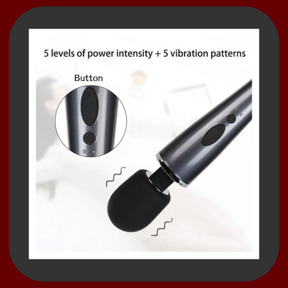 Výkonný masážní vibrátor z lékařského silikonu 30,6 × 5,5 cm s 10 vibračními režimy, voděodolný a USB dobíjený pro dokonalé uvolnění i erotiku.