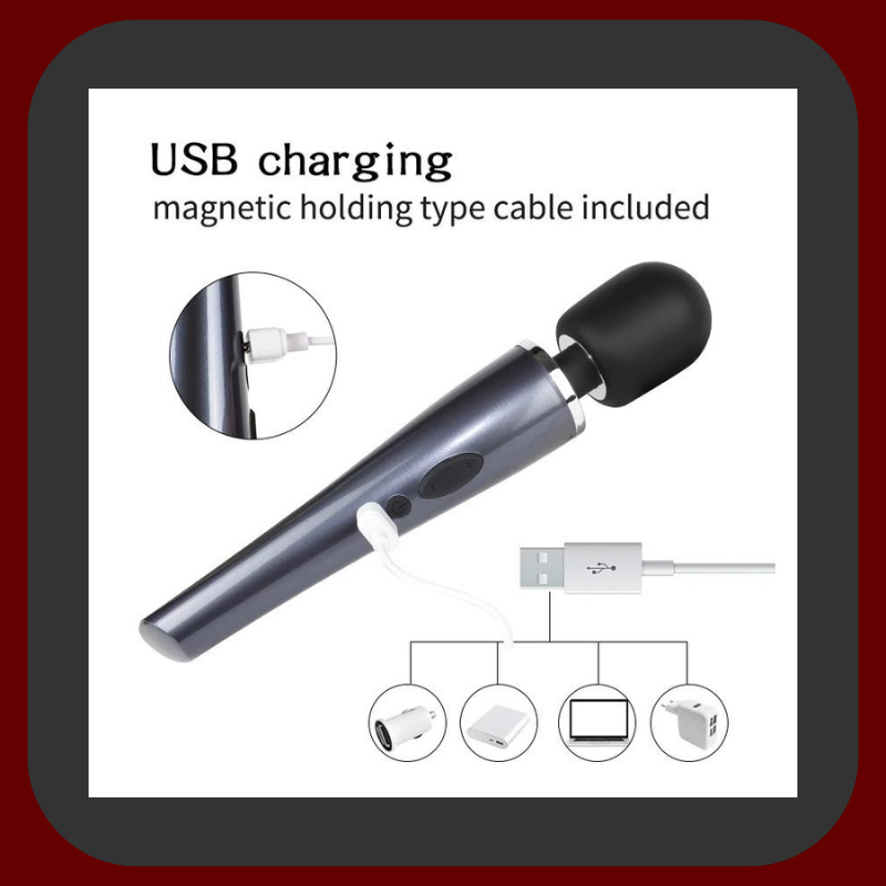 Výkonný masážní vibrátor z lékařského silikonu 30,6 × 5,5 cm s 10 vibračními režimy, voděodolný a USB dobíjený pro dokonalé uvolnění i erotiku.