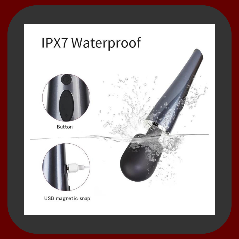 Výkonný masážní vibrátor z lékařského silikonu 30,6 × 5,5 cm s 10 vibračními režimy, voděodolný a USB dobíjený pro dokonalé uvolnění i erotiku.