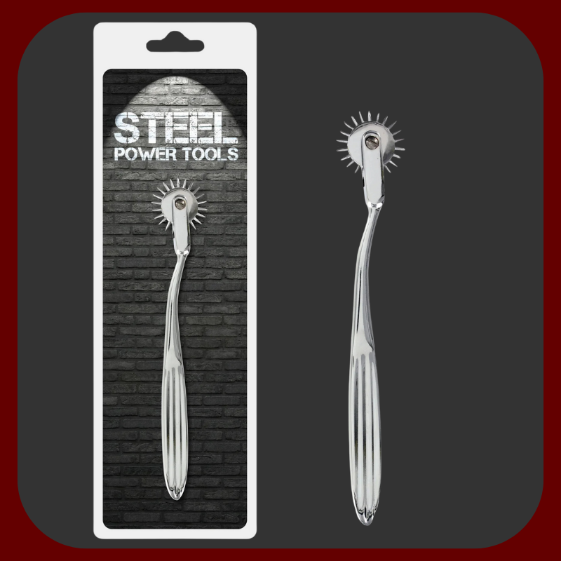Wartenbergovo kolo z nerezové oceli od Steel Power Tools pro BDSM stimulaci a smyslové hry.
