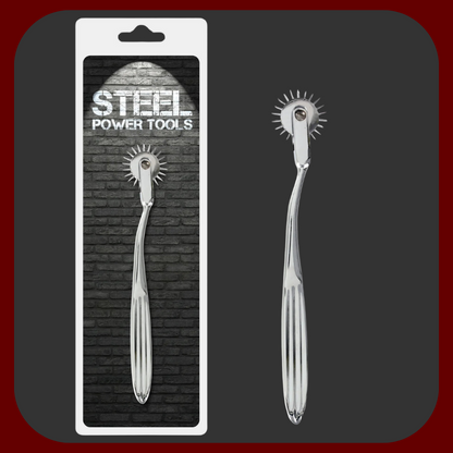 Wartenbergovo kolo z nerezové oceli od Steel Power Tools pro BDSM stimulaci a smyslové hry.
