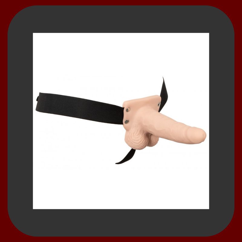 You2Toys vibrační návlek na popruzích – realistické duté dildo s flexibilním postrojem a 7 vibračními režimy pro intenzivní stimulaci